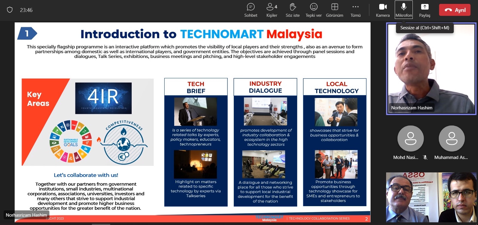 Malezya Sanayi Devlet Yüksek Teknoloji Grubu (MIGHT) Online Görüşmesi